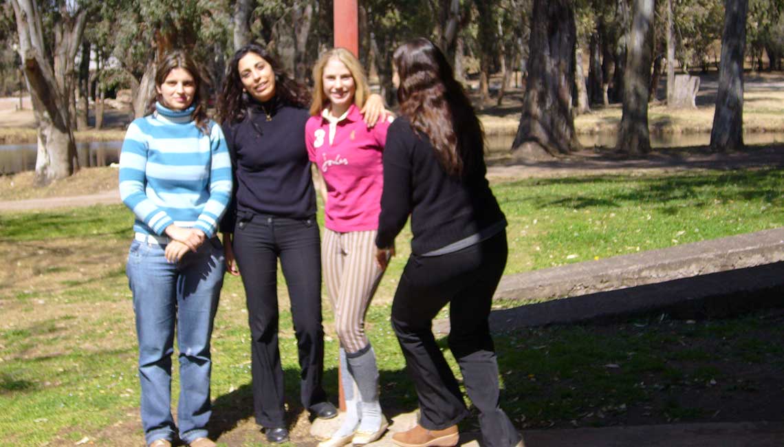 Participant with staff members