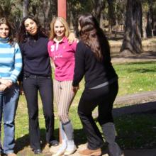 Participant with staff members